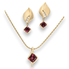 Red Stone Pendant and Earrings